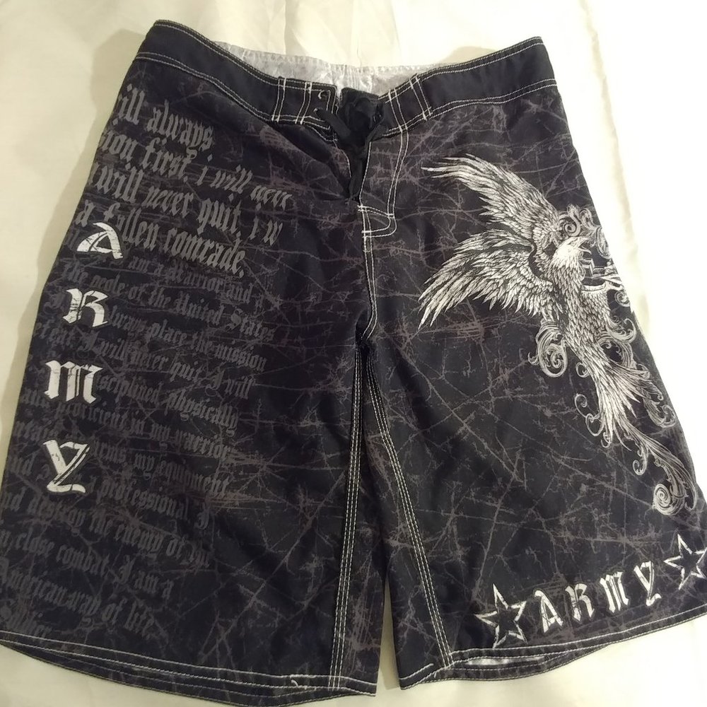 Apprime Men Black US Army Board Shorts